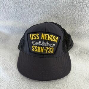 Vintage USS Nevada Hat Adult OSFA Blue SSBN-733 Northstar Submarine USA Made